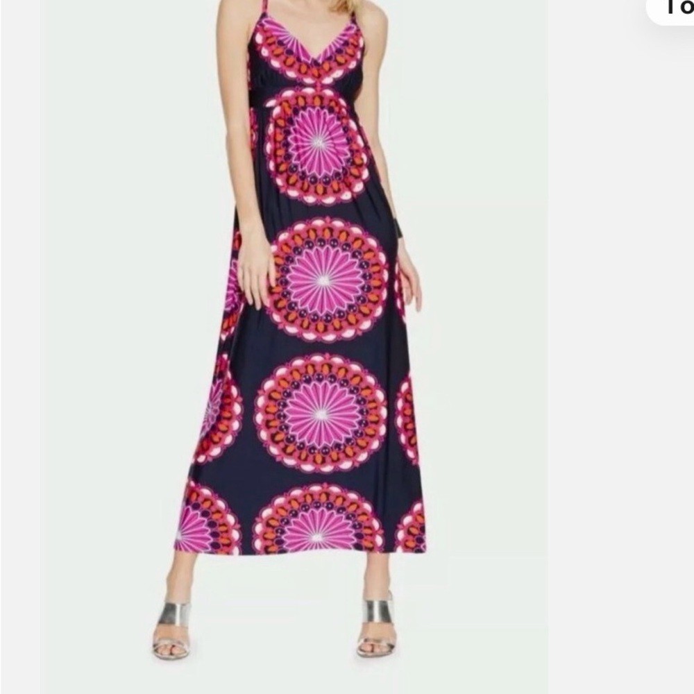 INC International Concepts Vibrant Pink and Navy Maxi Dress